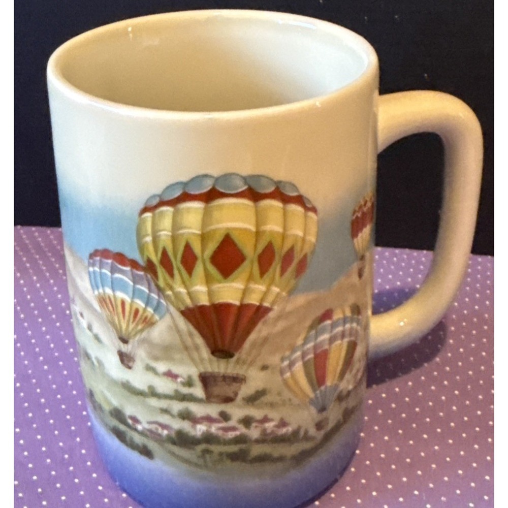Otagiri Japan Coffee Tea Mug Cup Hot Air Balloons Vintage Ceramic 5 Inch